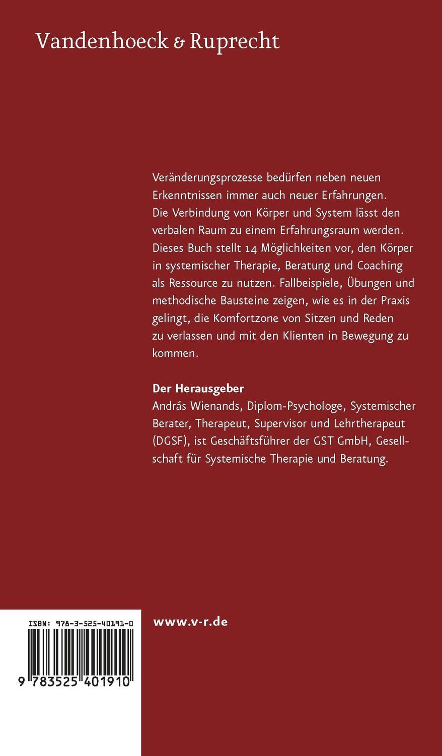 Rückseite: 9783525401910 | System und Körper | András Wienands | Taschenbuch | Deutsch | 2014