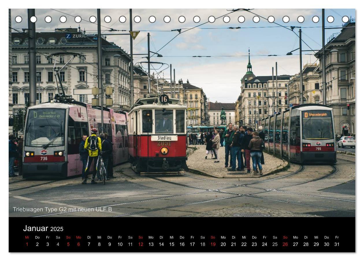 Bild: 9783435497669 | Historische Straßenbahnen in Wien (Tischkalender 2025 DIN A5 quer),...