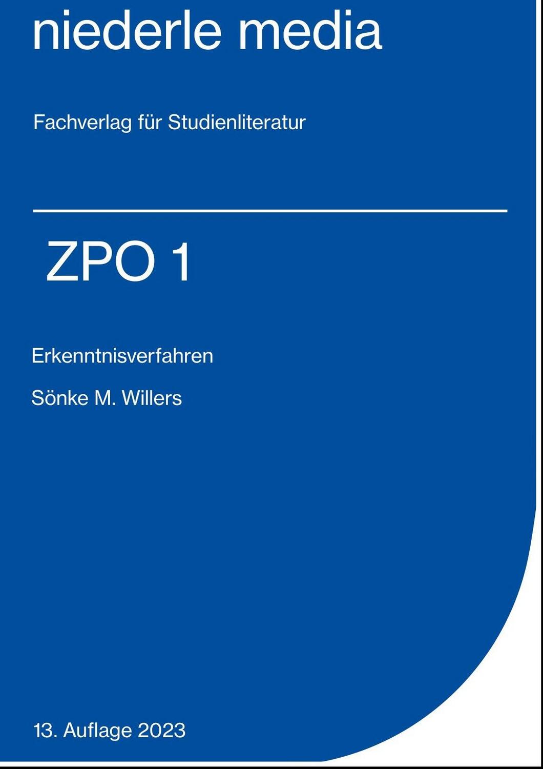Cover: 9783867241267 | ZPO I | Erkenntnisverfahren | Sönke M. Willers | Taschenbuch | 144 S.