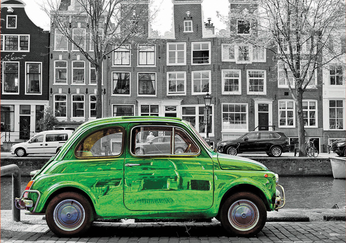 Bild: 8412668180000 | Car in Amsterdam black &amp; white (Puzzle) | Spiel | In Spielebox | 2020