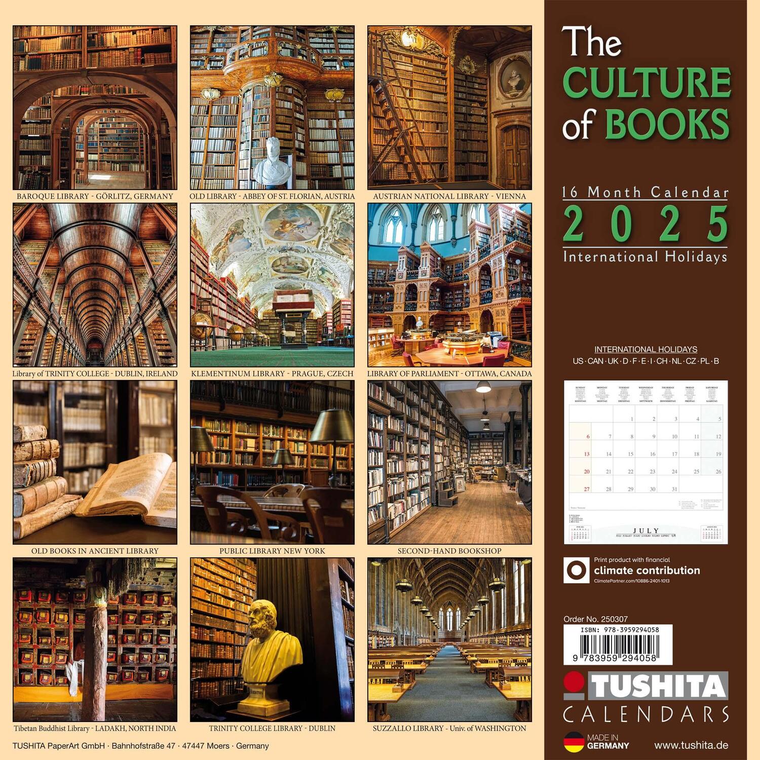Rückseite: 9783959294058 | The Culture of Books 2025 | Kalender 2025 | Kalender | Wonderful World