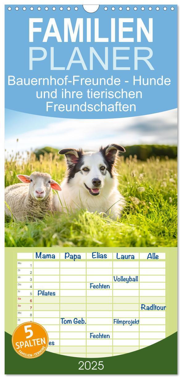 Cover: 9783457154960 | Familienplaner 2025 - Bauernhof-Freunde - Hunde und ihre tierischen...