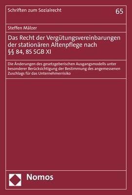 Cover: 9783848789764 | Das Recht der Vergütungsvereinbarungen der stationären Altenpflege...