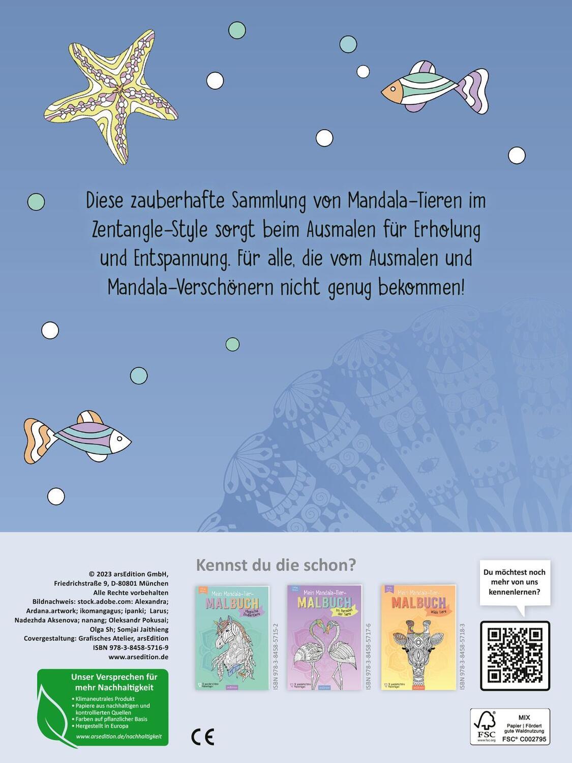 Rückseite: 9783845857169 | Mein Mandala-Tier-Malbuch - Unterwasserträume | Taschenbuch | 32 S.