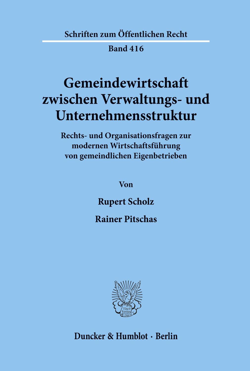 Cover: 9783428051465 | Gemeindewirtschaft zwischen Verwaltungs- und Unternehmensstruktur.