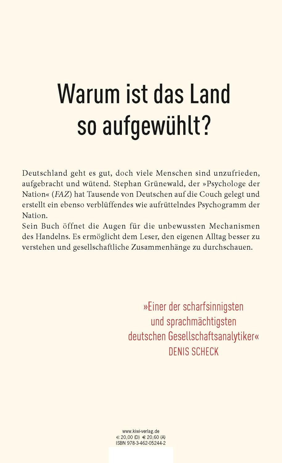 Rückseite: 9783462052442 | Wie tickt Deutschland? | Psychologie einer aufgewühlten Gesellschaft