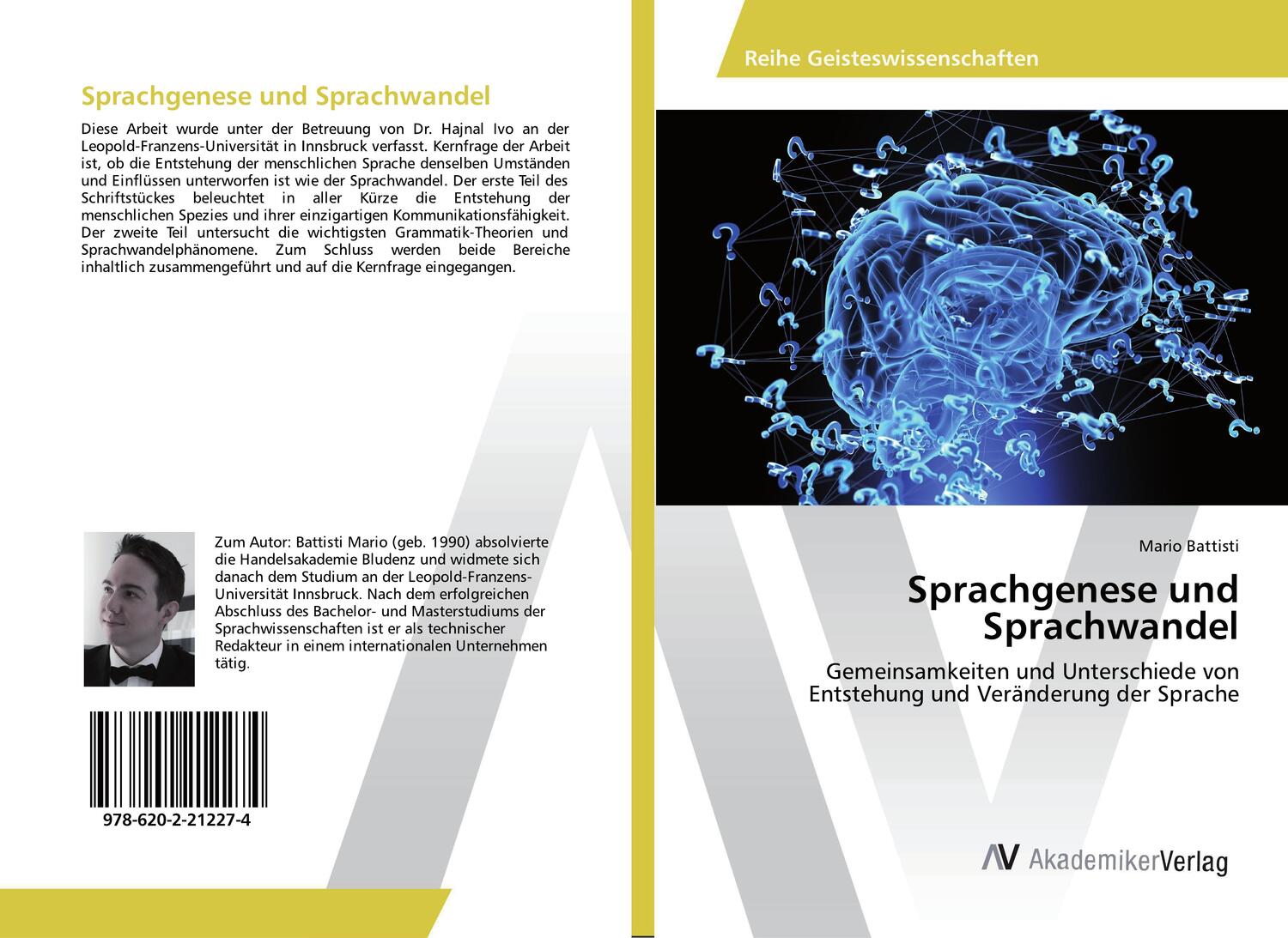 Cover: 9786202212274 | Sprachgenese und Sprachwandel | Mario Battisti | Taschenbuch | 96 S.