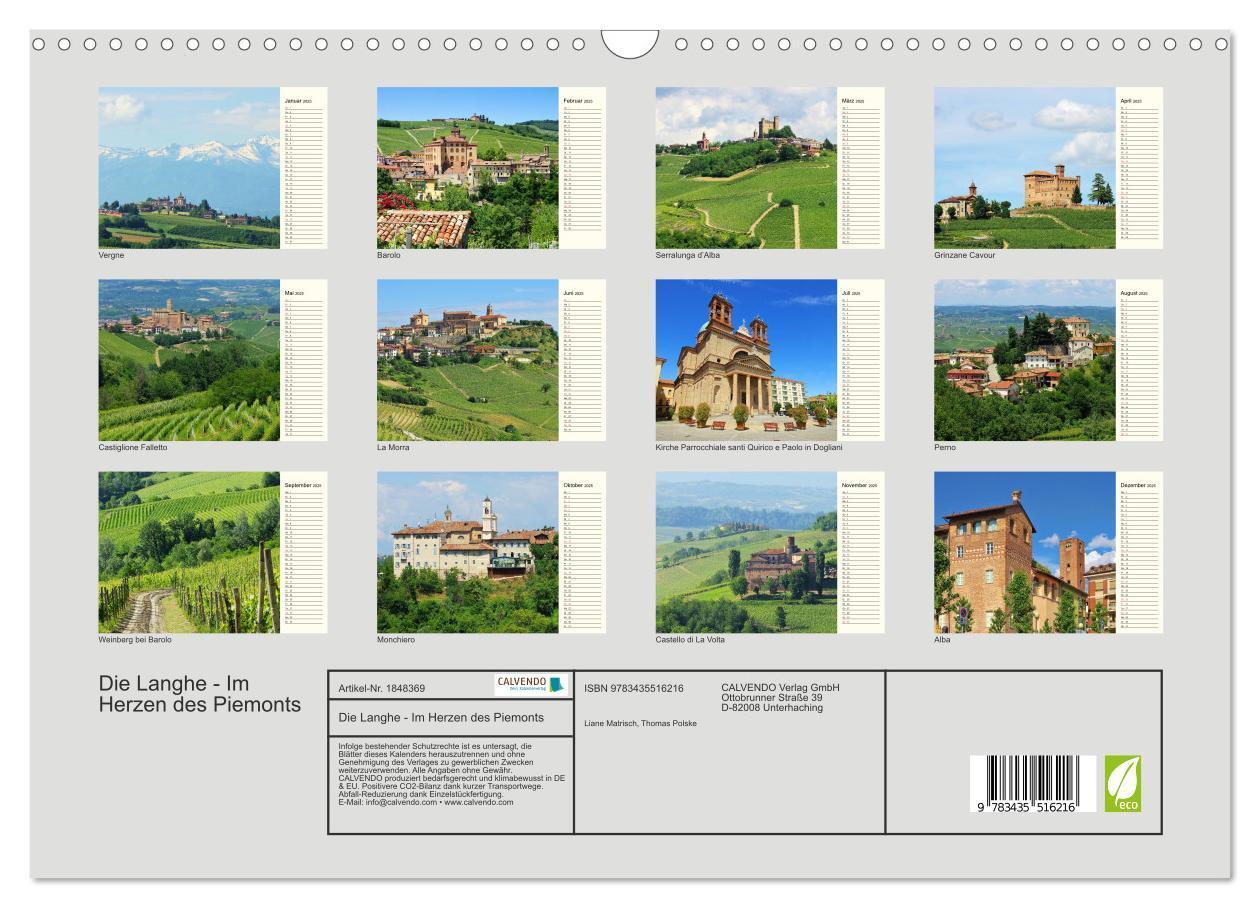 Bild: 9783435516216 | Die Langhe - Im Herzen des Piemonts (Wandkalender 2025 DIN A3...