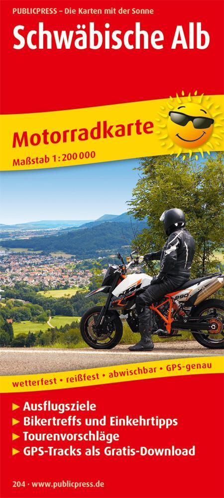 Cover: 9783899202045 | Motorradkarte Schwäbische Alb 1 : 200 000 | (Land-)Karte | Deutsch