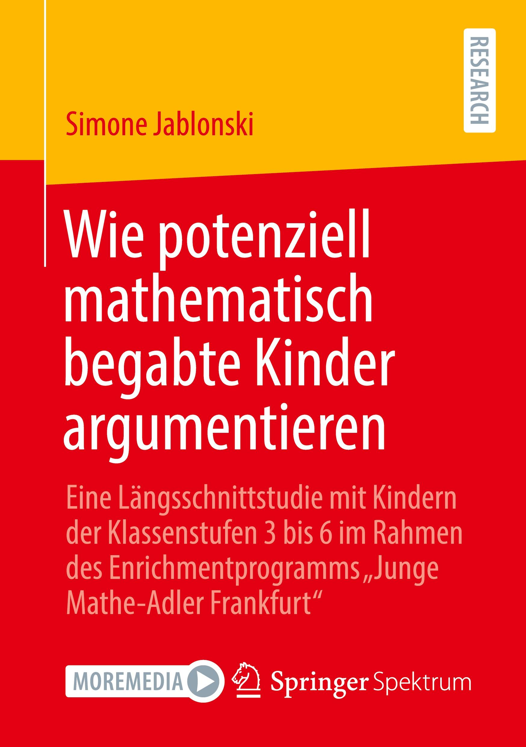 Cover: 9783658333843 | Wie potenziell mathematisch begabte Kinder argumentieren | Jablonski