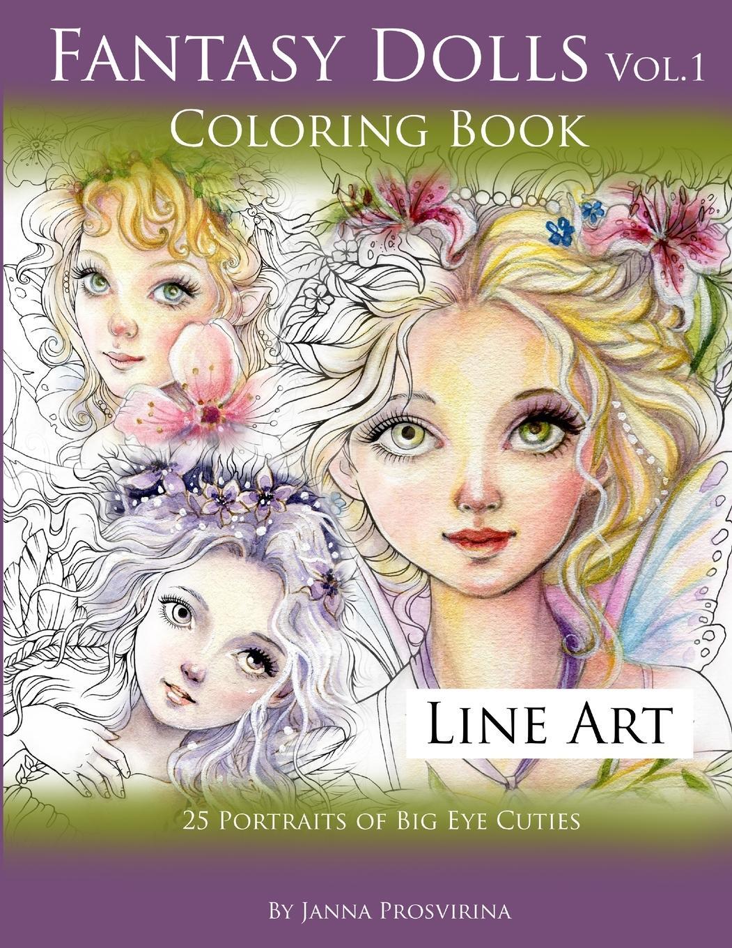Cover: 9780244161545 | Fantasy Dolls Vol.1 Coloring Book Line Art | Janna Prosvirina | Buch