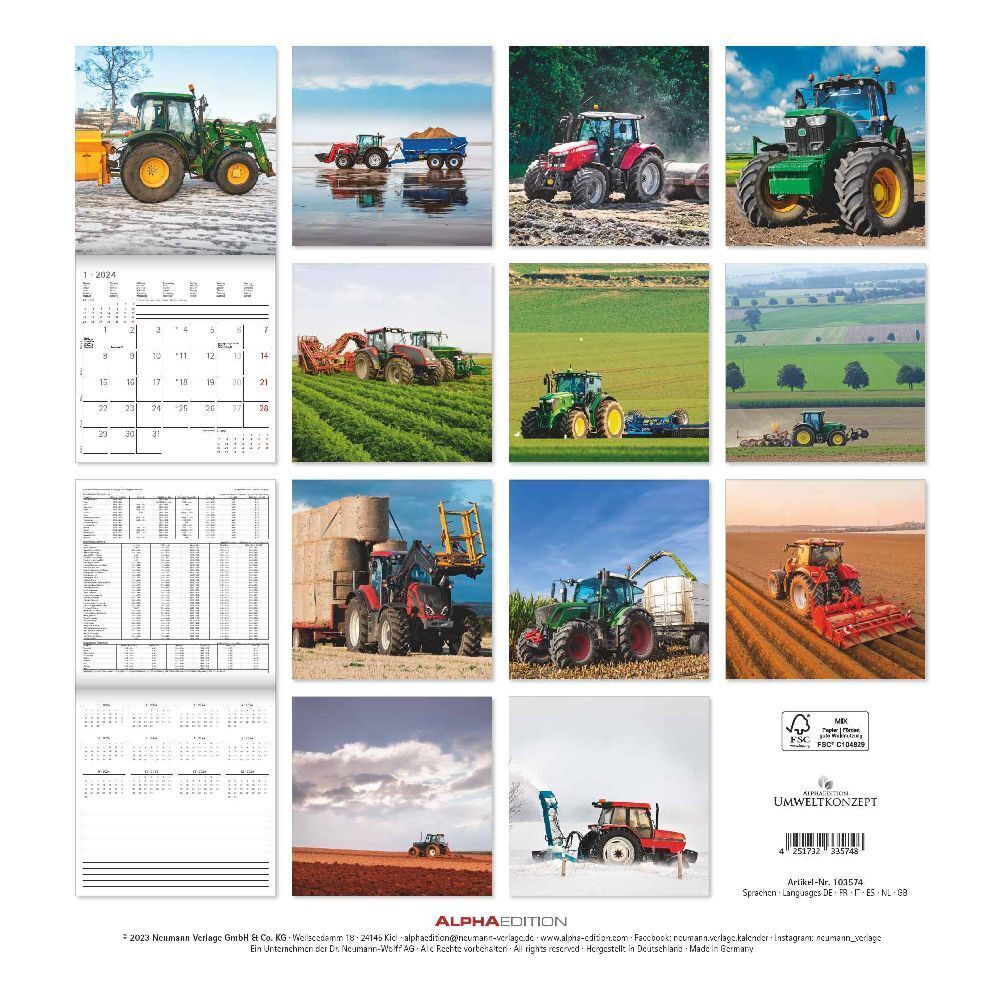 Bild: 4251732335748 | Traktoren 2024 - Broschürenkalender 30x30 cm (30x60 geöffnet) -...