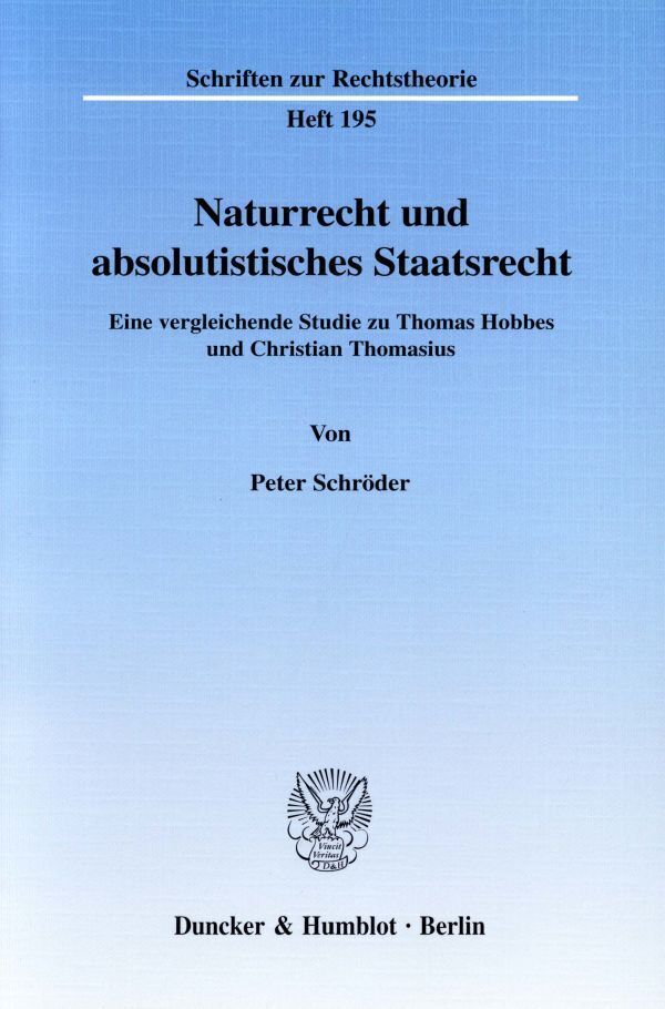 Cover: 9783428101832 | Naturrecht und absolutistisches Staatsrecht. | Peter Schröder | Buch