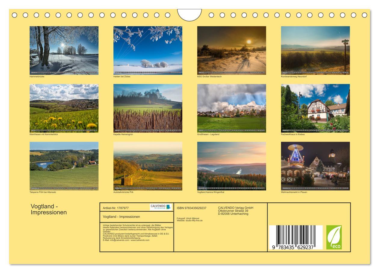 Bild: 9783435629237 | Vogtland - Impressionen (Wandkalender 2025 DIN A4 quer), CALVENDO...