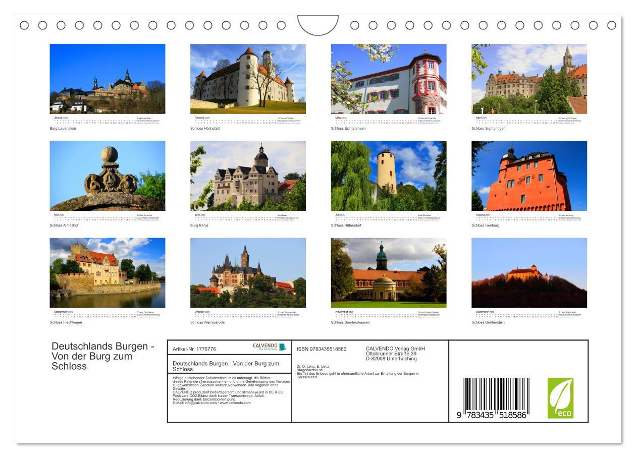 Bild: 9783435518586 | Deutschlands Burgen - Von der Burg zum Schloss (Wandkalender 2025...