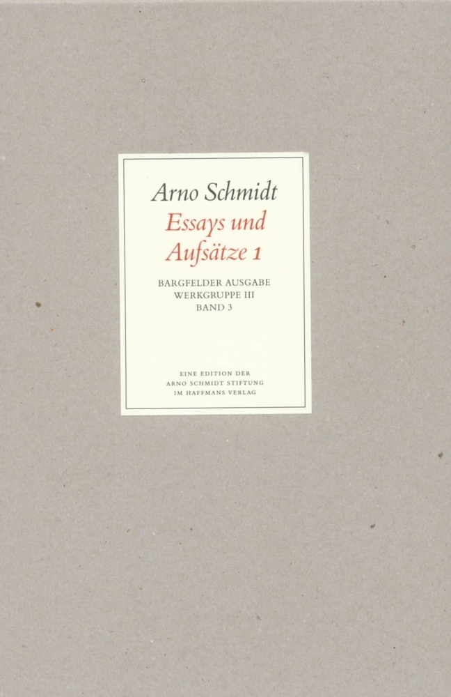 Cover: 9783518800317 | Essays und Aufsätze. Tl.1 | Arno Schmidt | Buch | Haffmans