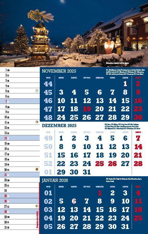 Bild: 9783957561374 | Drei-Monatskalender Sachsen 2025 | Jörg Neubert | Kalender | Deutsch