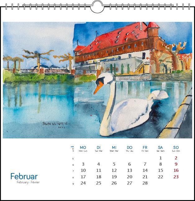Bild: 9783861924128 | Bodensee Aquarell 2025 | Postkarten-Tischkalender | Kalender | 13 S.