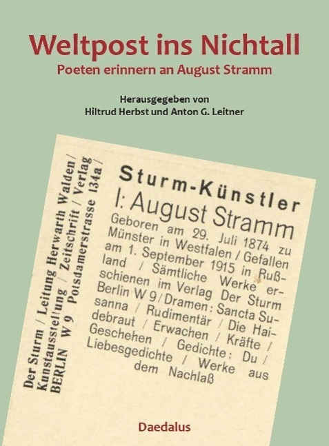 Cover: 9783891263105 | Weltpost ins Nichtall | Poeten erinnern an August Stramm | Taschenbuch