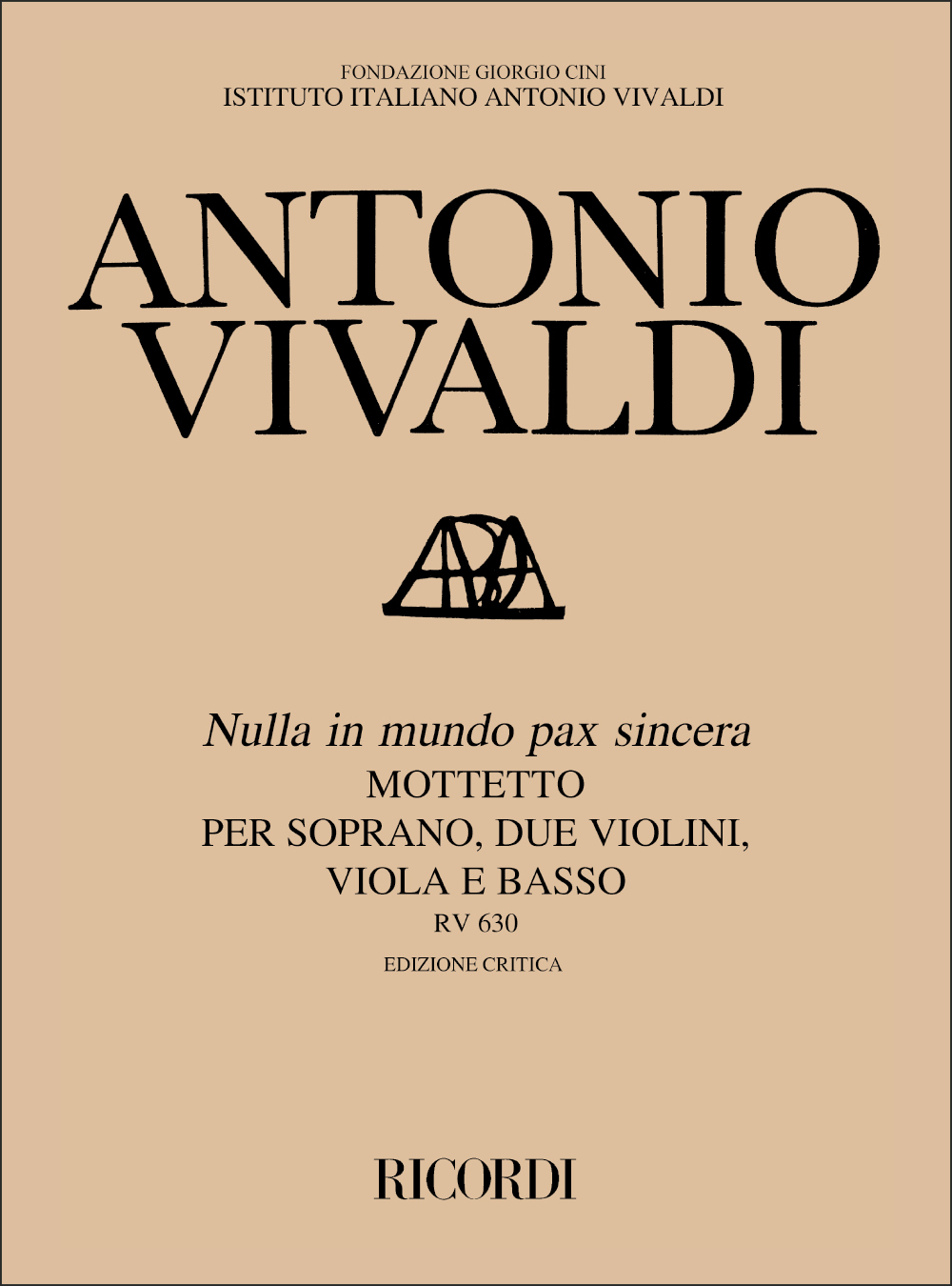 Cover: 9790041912943 | Nulla in Mundo Pax Sincera RV 630 | Antonio Vivaldi | Partitur | 1989