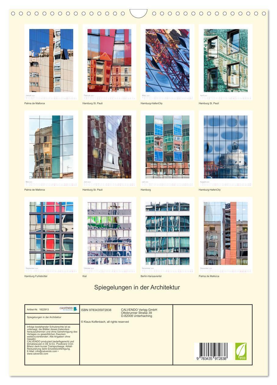 Bild: 9783435972838 | Spiegelungen in der Architektur (Wandkalender 2025 DIN A3 hoch),...