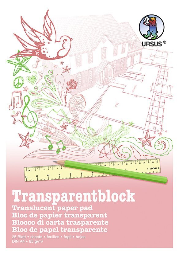 Cover: 4008525724728 | URSUS Zeichen und Künstlerbedarf Transparentblock Format DIN A4, 25...