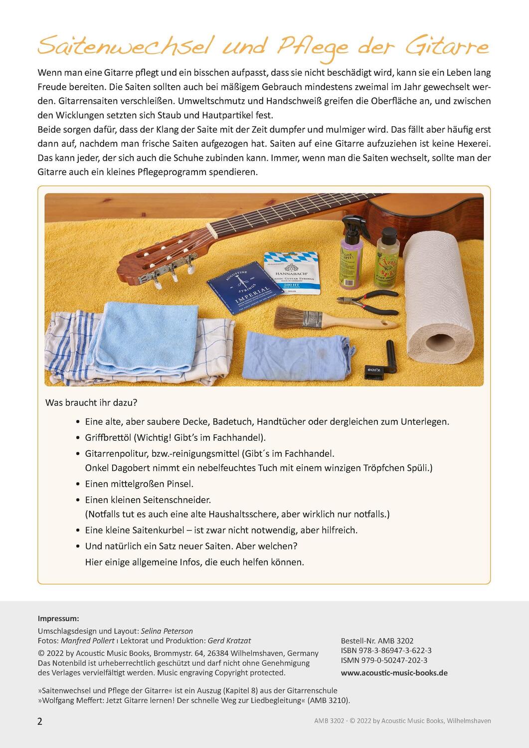 Bild: 9783869476223 | Saitenwechsel und Pflege der Gitarre | Wolfgang Meffert | Broschüre