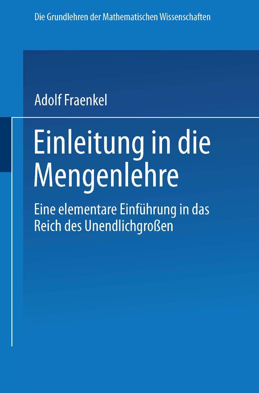 Cover: 9783662237977 | Einleitung in die Mengenlehre | Adolf Fraenkel | Taschenbuch | ix