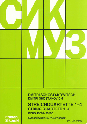 Cover: 9790003018126 | Quartetti 1-4 Op. 49, 68, 73, 83 | Dimitri Shostakovich | Partitur