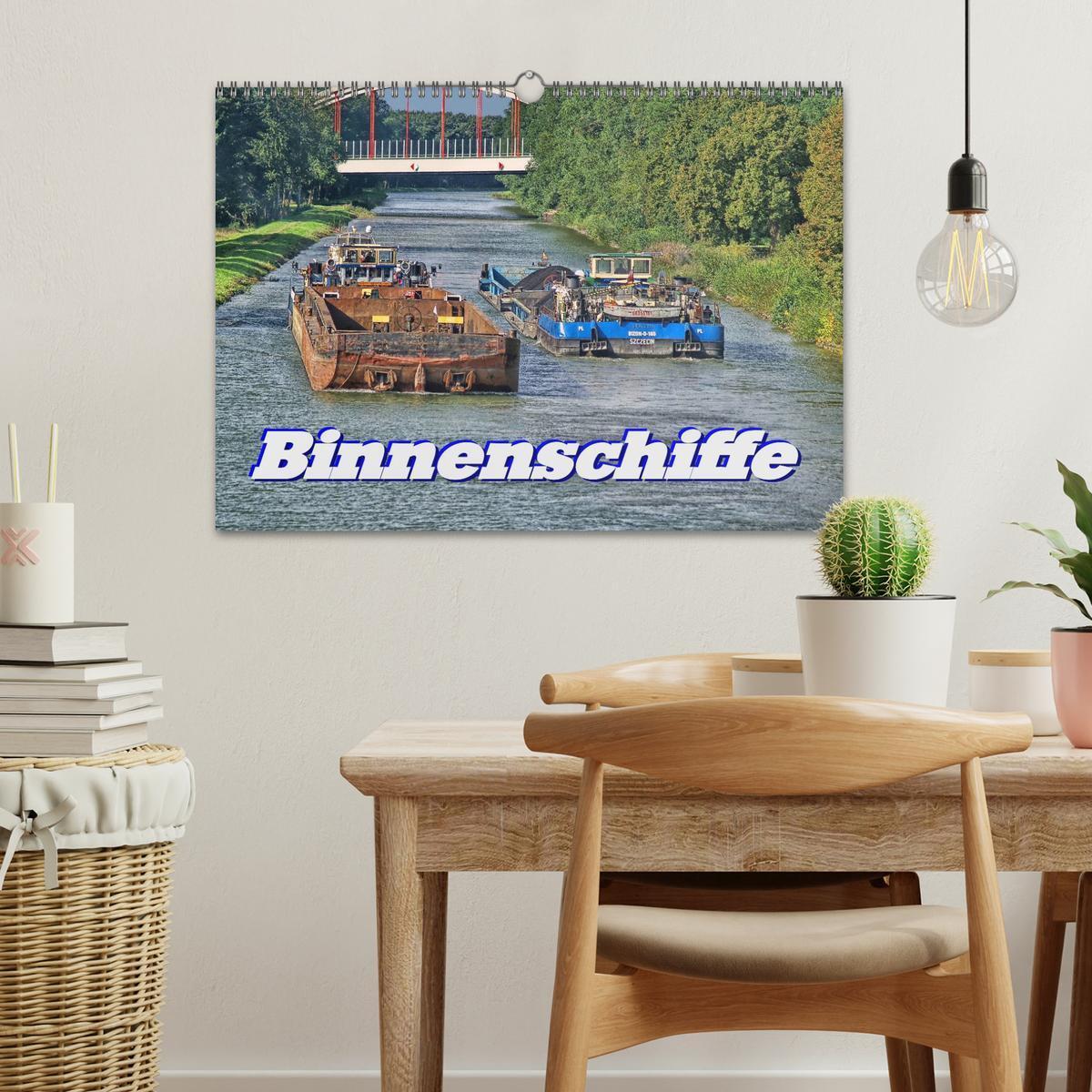 Bild: 9783435741489 | Binnenschiffe (Wandkalender 2025 DIN A3 quer), CALVENDO Monatskalender