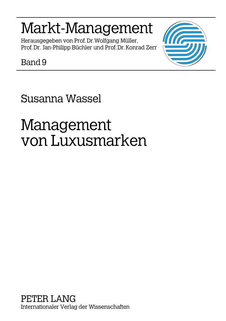 Cover: 9783631607756 | Management von Luxusmarken | Konzeption und Best Practices | Wassel