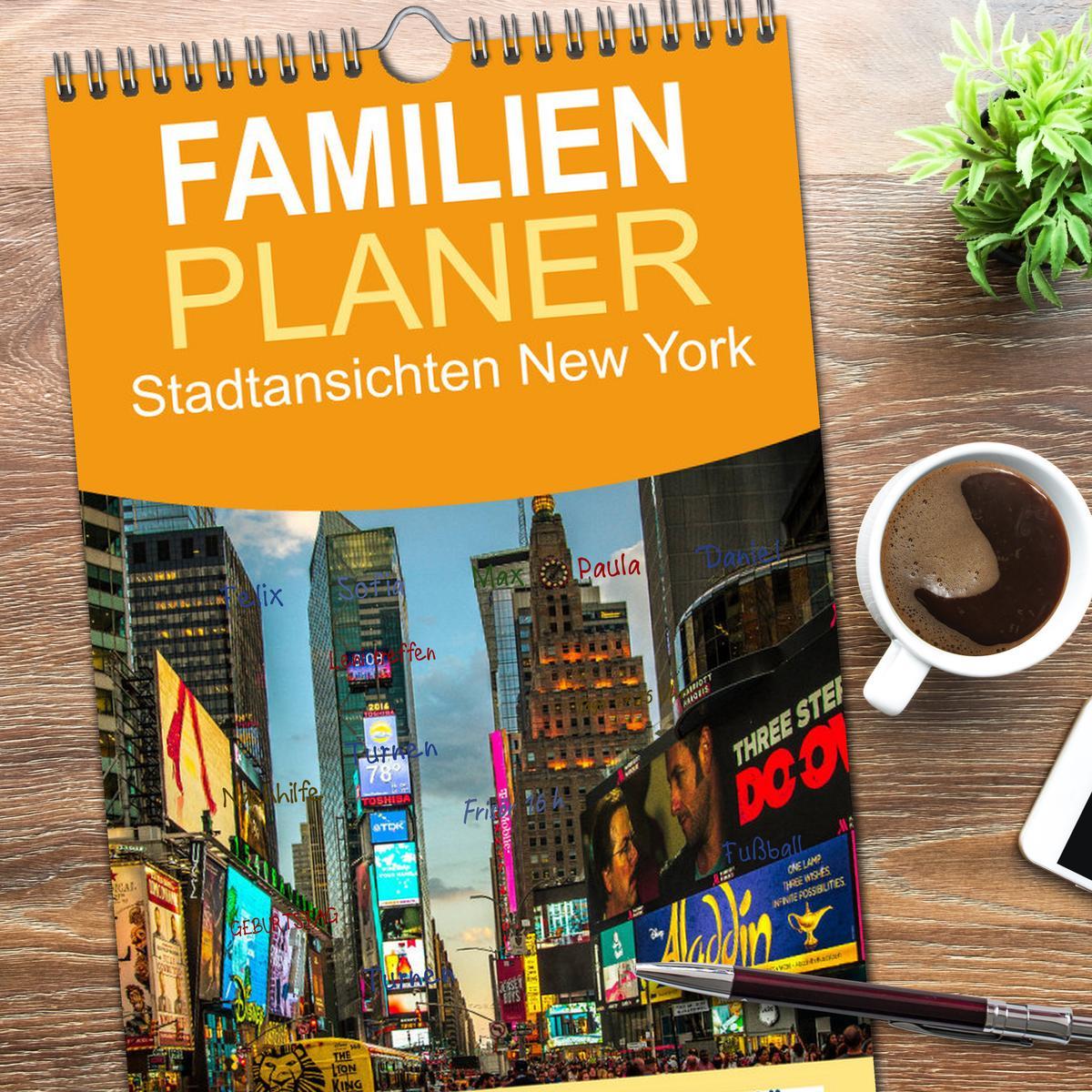 Bild: 9783457114209 | Familienplaner 2025 - Stadtansichten New York mit 5 Spalten...