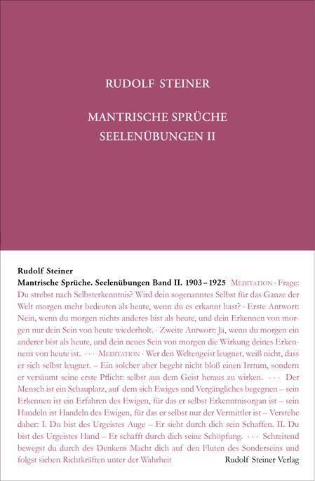 Cover: 9783727426810 | Mantrische Sprüche. Seelenübungen II | 1903-1925 | Rudolf Steiner