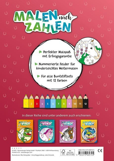 Bild: 9783473489725 | Malen nach Zahlen ab 5: Pferde | Mia Steingräber | Taschenbuch | 24 S.