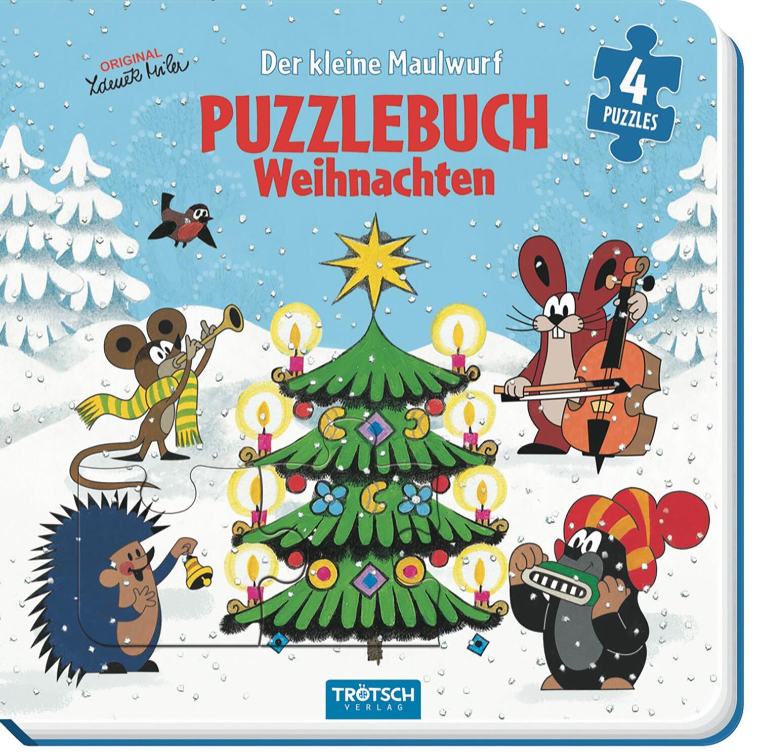 Cover: 9783965521643 | Trötsch Der kleine Maulwurf Puzzlebuch mit 4 Puzzle Weihnachten | KG