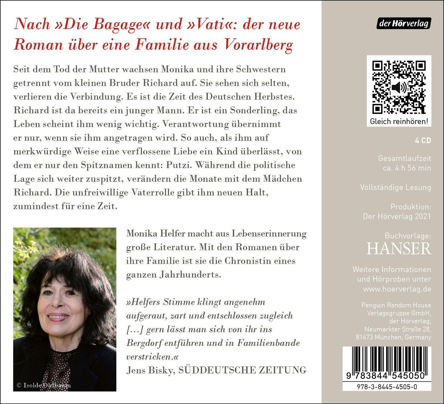 Bild: 9783844545050 | Löwenherz | Monika Helfer | Audio-CD | 4 Audio-CDs | Deutsch | 2022