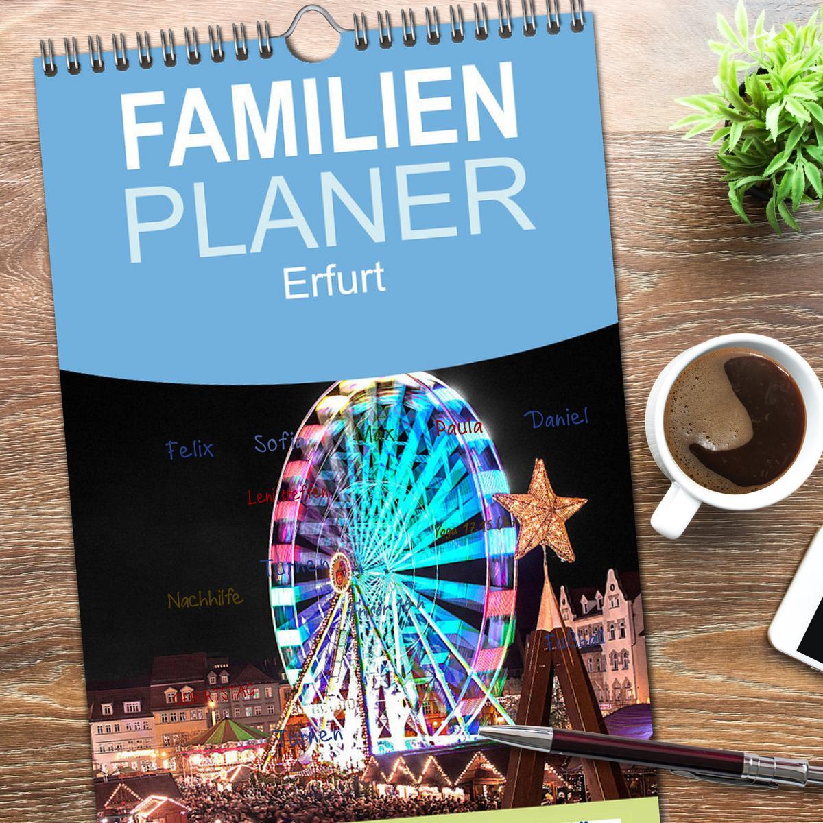 Bild: 9783457125410 | Familienplaner 2025 - Erfurt mit 5 Spalten (Wandkalender, 21 x 45...