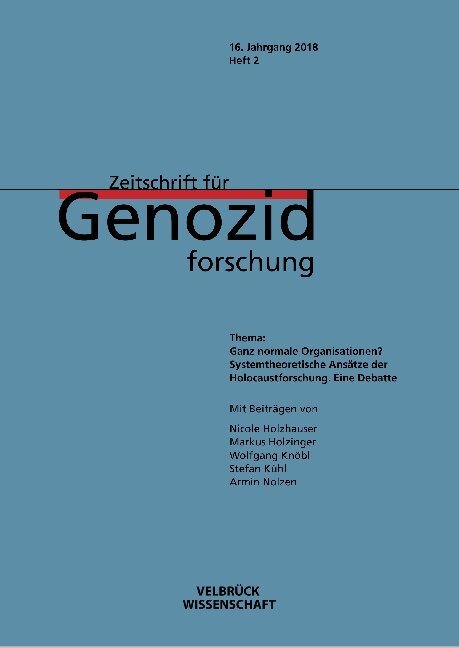 Cover: 9783958321557 | Zeitschrift für Genozidforschung. 16. Jg. 2018, Heft 2 | Dabag (u. a.)