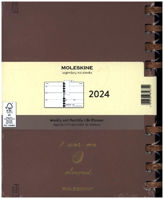 Cover: 8056598856354 | Moleskine 12 Monats Life Kalender mit Spiralbindung 2024, XL 19X25,...