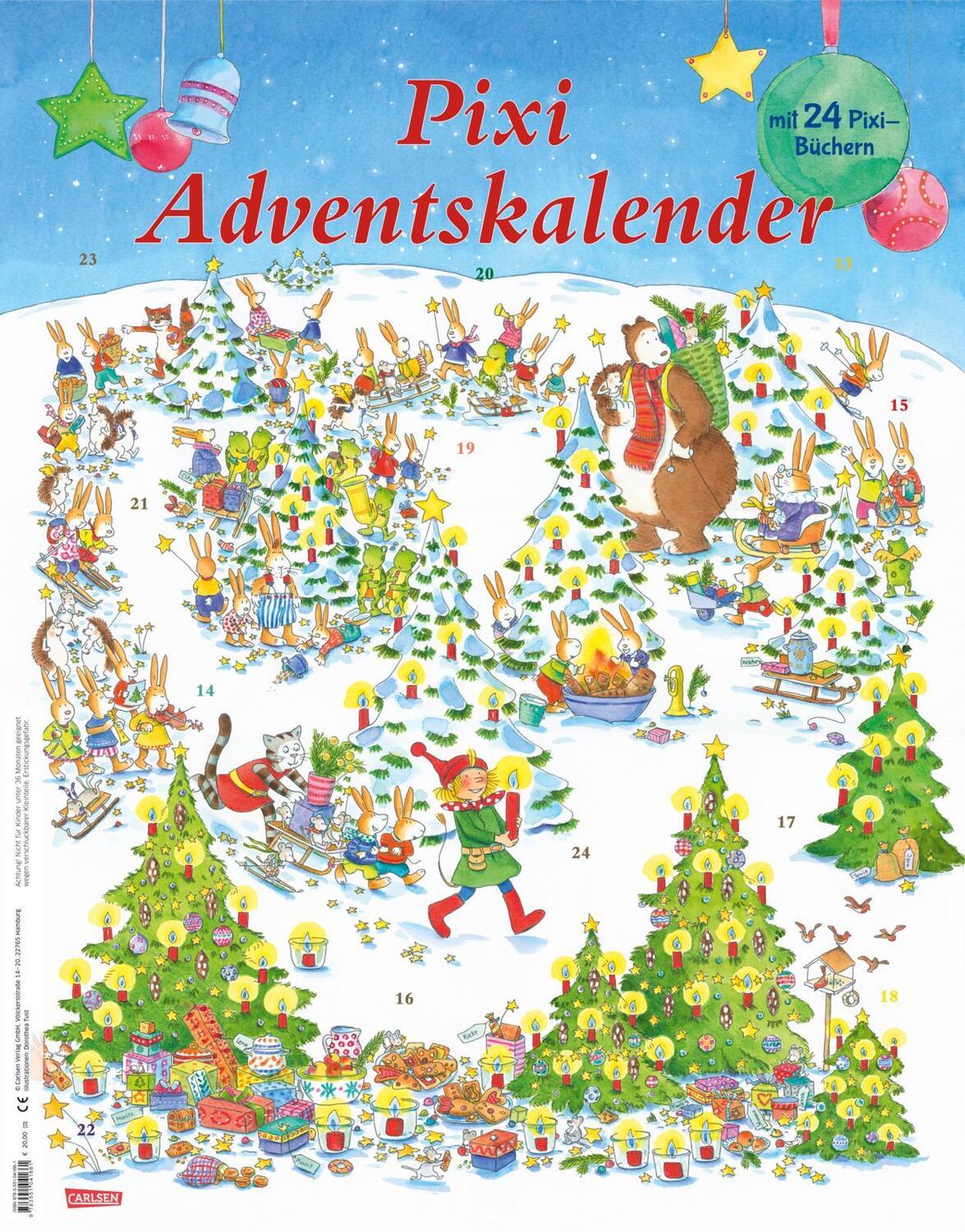 Rückseite: 9783551041661 | Pixi Adventskalender 2024 | Mit 24 Pixi-Büchern | diverse | Box