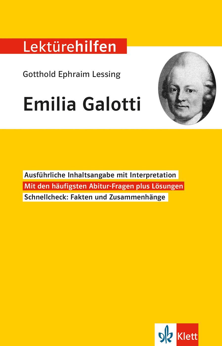 Cover: 9783129231371 | Lektürehilfen Gotthold Ephraim Lessing "Emilia Galotti" | Taschenbuch