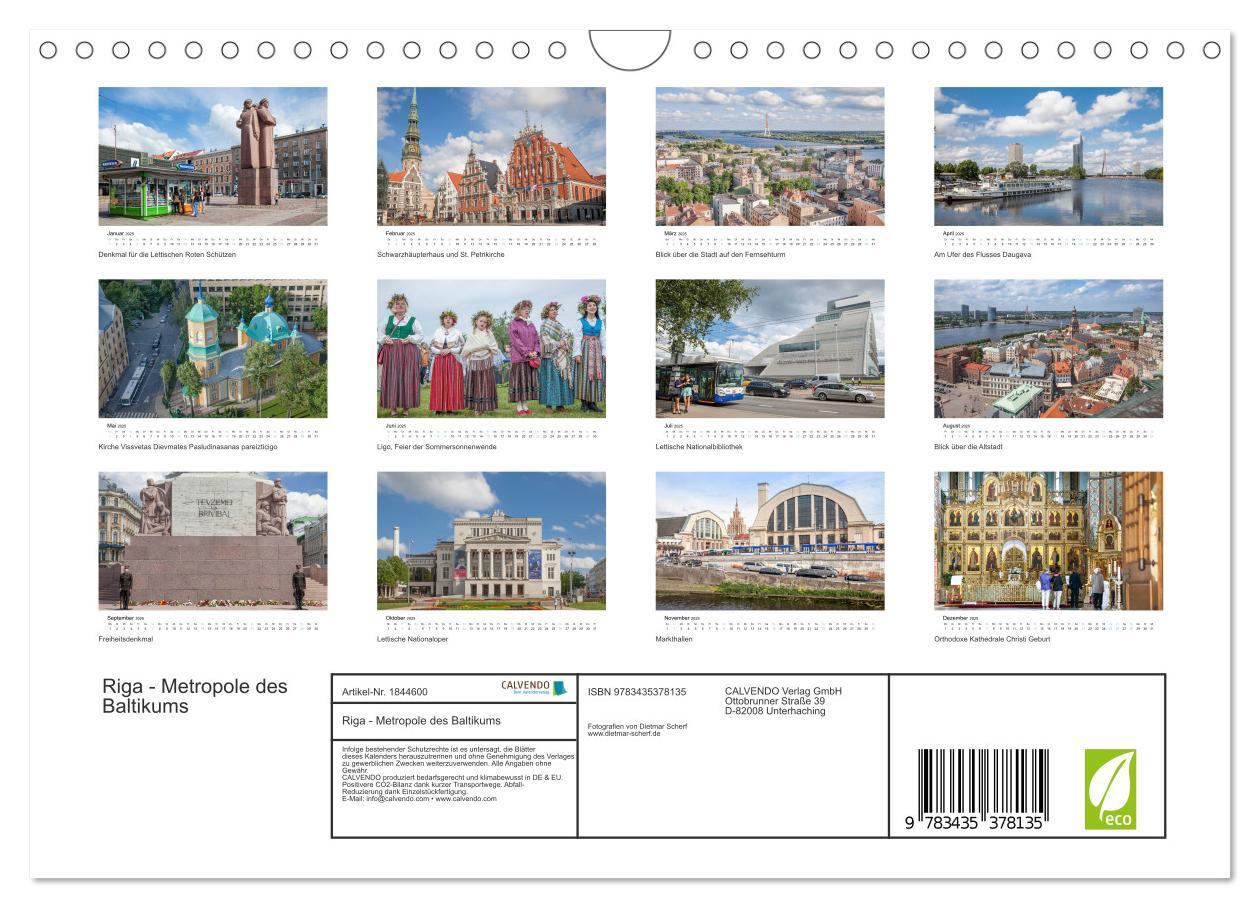 Bild: 9783435378135 | Riga - Metropole des Baltikums (Wandkalender 2025 DIN A4 quer),...