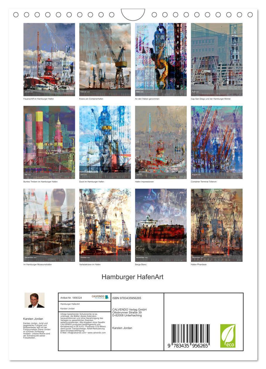 Bild: 9783435956265 | Hamburger HafenArt (Wandkalender 2025 DIN A4 hoch), CALVENDO...