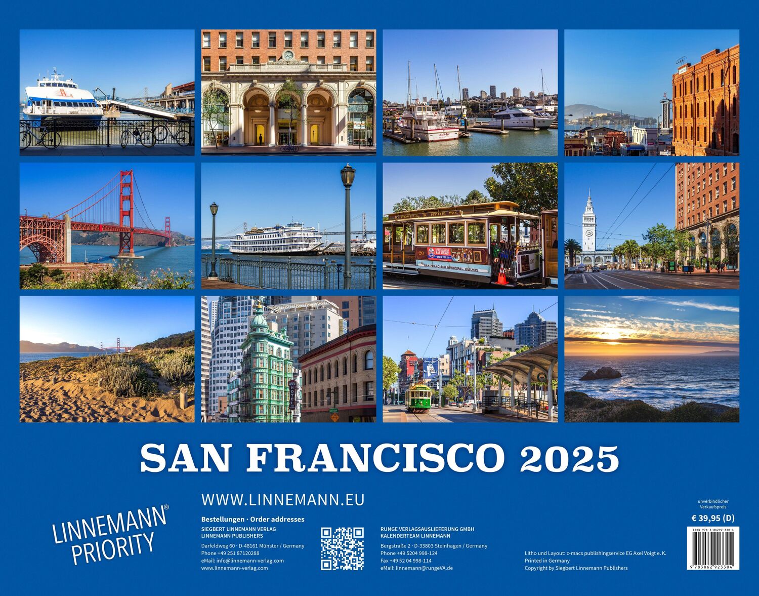 Bild: 9783862923304 | San Francisco 2025 Großformat-Kalender 58 x 45,5 cm | Linnemann Verlag