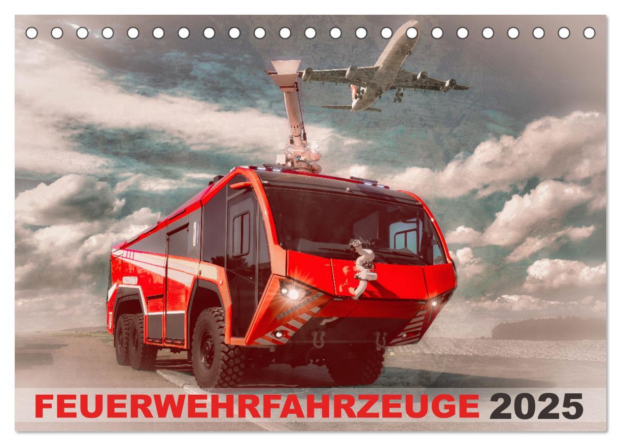 Cover: 9783383897603 | Feuerwehrfahrzeuge (Tischkalender 2025 DIN A5 quer), CALVENDO...