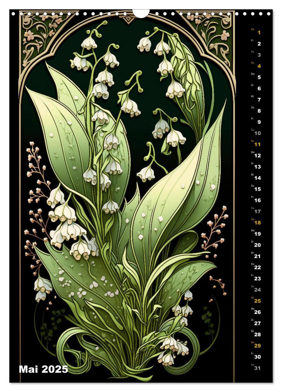 Bild: 9783435873418 | Jugendstil Blumen (Wandkalender 2025 DIN A3 hoch), CALVENDO...