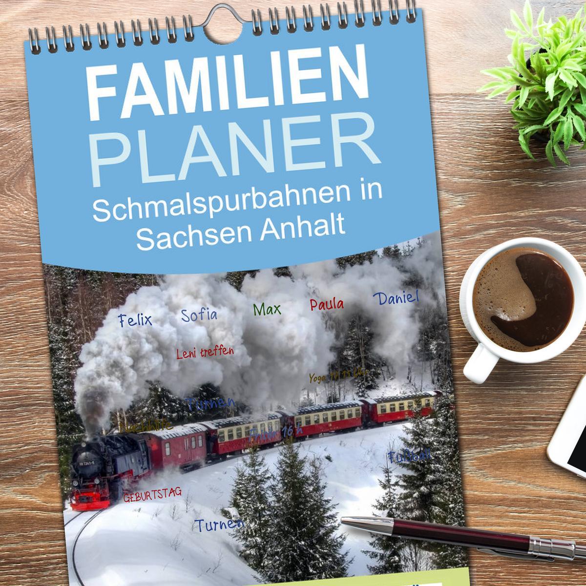 Bild: 9783457109847 | Familienplaner 2025 - Schmalspurbahnen in Sachsen Anhalt mit 5...