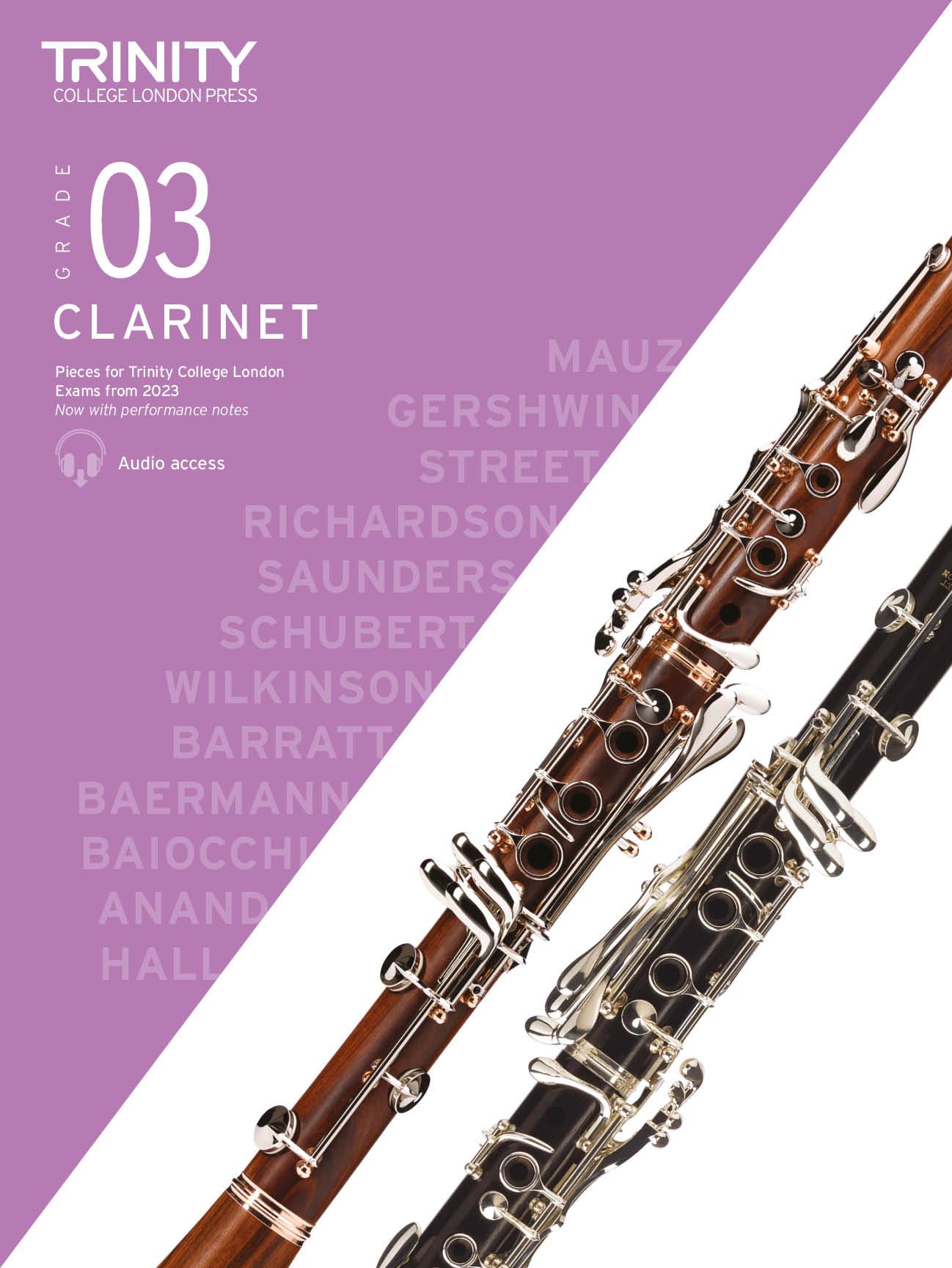 Cover: 9780857369710 | Trinity College London Clarinet Exam Pieces from 2023: Grade 3 | 2022