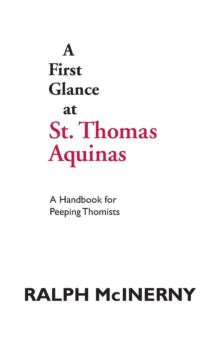 Cover: 9780268009755 | A First Glance at St. Thomas Aquinas | A Handbook for Peeping Thomists