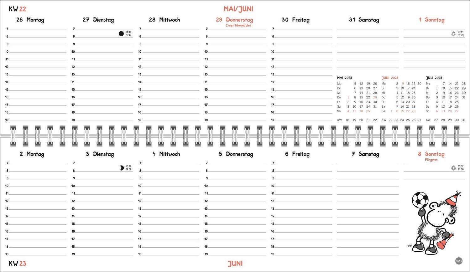 Bild: 9783756406531 | sheepworld Wochenquerplaner 2025 | Heye | Kalender | Spiralbindung